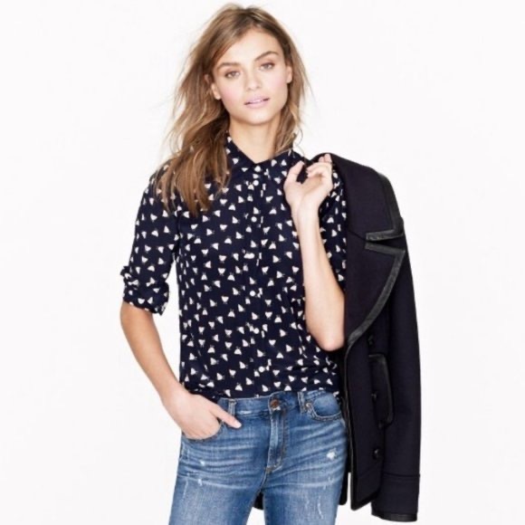 J. Crew Tops - J Crew Les Poulets Chicken Blouse Size 4